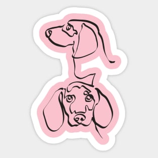 Abstract Line Beagle Sticker